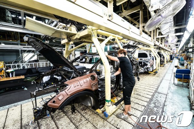 현대자동차 울산2공장 생산 라인 © News1
