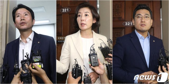 이인영 더불어민주당, 나경원 자유한국당, 오신환 바른미래당 원내대표/뉴스1 © News1