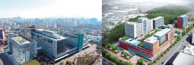 고려대구로병원(왼쪽), 고려대안산병원