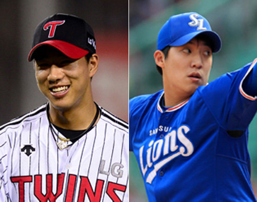 LG 정우영(왼쪽)-삼성 원태인. 사진｜스포츠동아DB·스포츠코리아