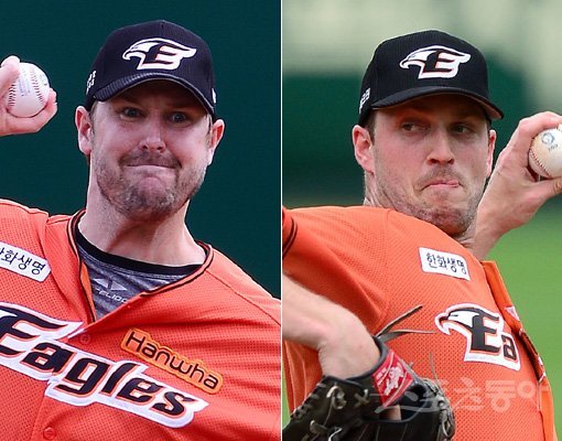 한화 서폴드(왼쪽)-벨. 스포츠동아DB