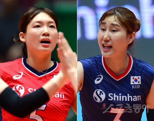 한국 여자 배구대표팀 김해란(왼쪽)-염혜선. 스포츠동아DB