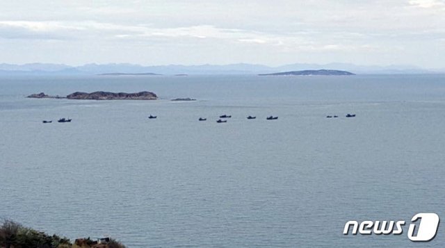 서해 북방한계선 NLL 주변 해역을 침범해 불법조업을 하고 있는 중국어선들(연평도 어민 제공, 자료사진) © News1