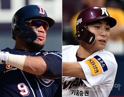 두산 페르난데스(왼쪽)-키움 이정후. 스포츠동아DB