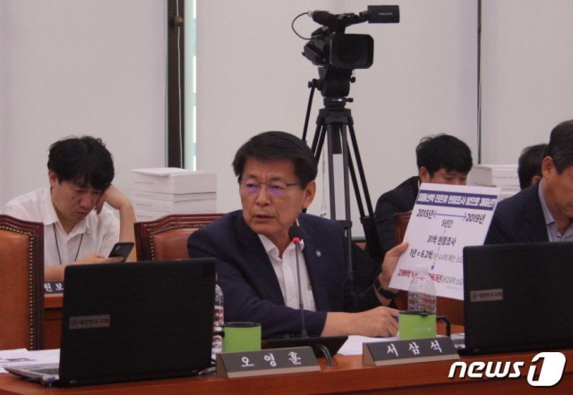 국정감사에서 질의하고 있는 서삼석 더불어민주당 의원.(전남 영암·무안·신안) /뉴스1 © News1