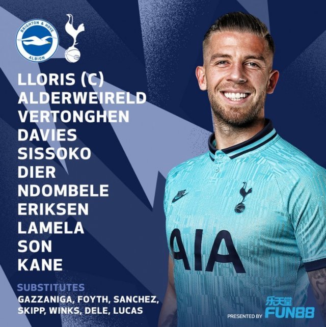 토트넘의 EPL 8라운드 라인업. (토트넘 홋스퍼 SNS 캡처) © 뉴스1