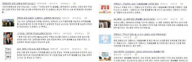 포털사이트 2010년 1월1일~12월31일 검색 결과(왼쪽)과 최신순으로 정렬한 뉴스 검색 결과(오른쪽) © 뉴스1