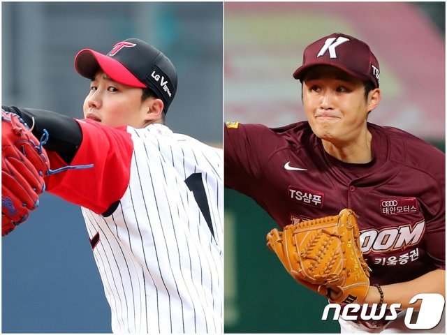 LG 트윈스 임찬규(왼쪽)와 키움 히어로즈 최원태가 10일 서울 잠실구장에서 열리는 2019 신한은행 마이카 KBO 준플레이오프 4차전 선발투수로 등판한다. © News1