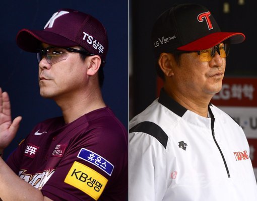 키움 장정석 감독(왼쪽)-LG 류중일 감독. 스포츠동아DB