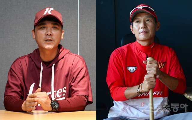 장정석 키움 감독(왼쪽)과 염경엽 SK 감독. 스포츠동아 DB