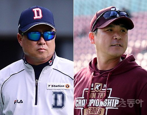 두산 김태형 감독(왼쪽)-키움 장정석 감독. 스포츠동아DB
