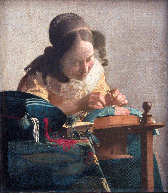 요하네스 페르메이르 ‘레이스 뜨는 여성’, 1669∼1670년.