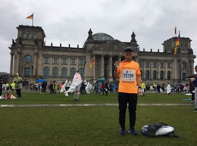 지난 9월 베를린 마라톤 대회에 참가한 안철수 전 바른미래당 대표의 모습. 팬카페 ‘미래광장’