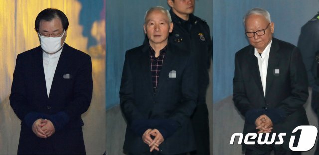 박근혜 정부 당시 국정원 특수활동비를 청와대에 상납한 혐의를 받고 있는 이병기(왼쪽부터), 남재준, 이병호 전 국정원장…2018.12.11/뉴스1 © News1