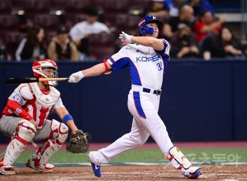 2019 WBSC 프리미어12에 참가한 김재환. 김진환 기자 kwangshin00@donga.com