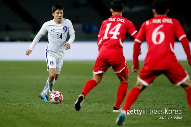지난 2017년에 열린 E-1 챔피언십 한국과 북한의 경기. 사진=게티이미지코리아