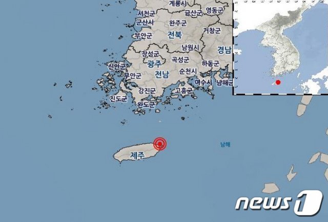 12일 오후 8시29분쯤 제주 제주시 동쪽 36㎞ 해역에서 규모 2.1의 지진이 발생했다.(기상청 홈페이지 갈무리)© 뉴스1