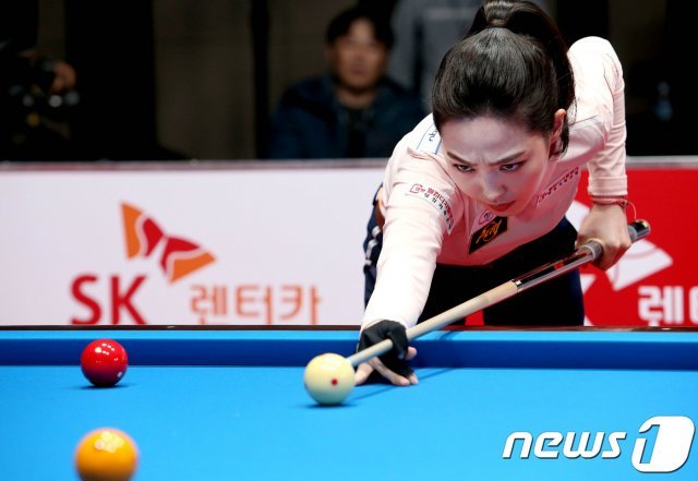 차유람이 16일 고양시 소노캄 고양에서 열린 SK렌터카 LPBA챔피언십 1회전, 68강 서바이벌 8조 경기에서 2위에 오르며 2회전 진출에 성공했다. (PBA 제공) © 뉴스1