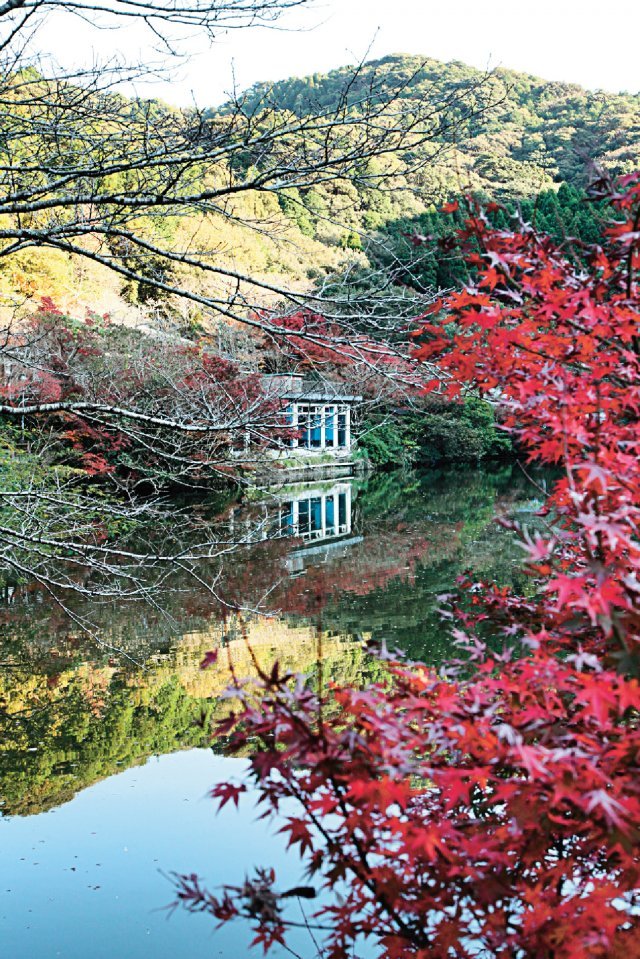 호수를 정원 삼은 호젓한 료칸 미도리소(후키아게온천).