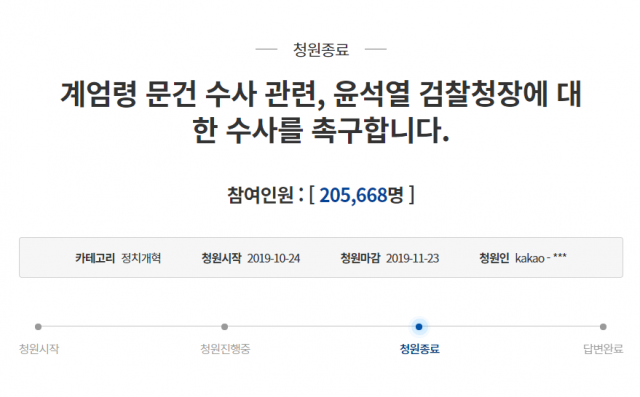 청와대 국민청원 게시판.