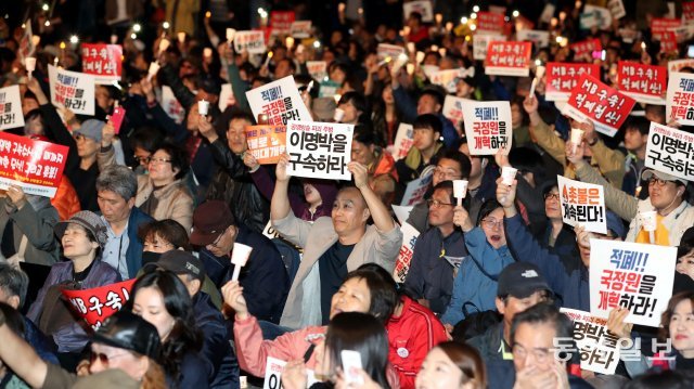 박근혜정권퇴진 비상국민행동 기록기념위원회가 주최한 거리 시위. 동아일보DB