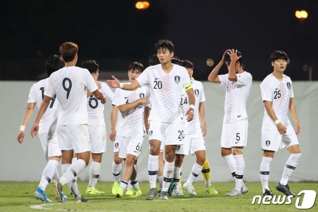 대한민국 U-23 축구대표팀 선수들. © News1