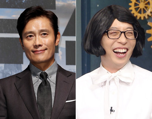 배우 이병헌(왼쪽)-방송인 유재석. 사진제공｜스포츠동아DB·KBS