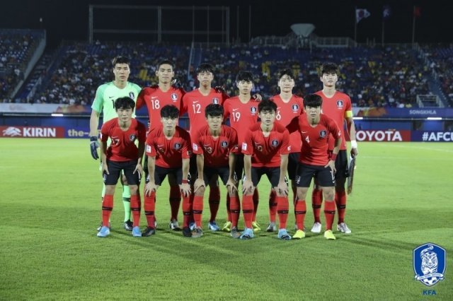 9일 중국과의 AFC U-23 챔피언십 1차전에 나선 U-23 대표팀. (대한축구협회 제공)
