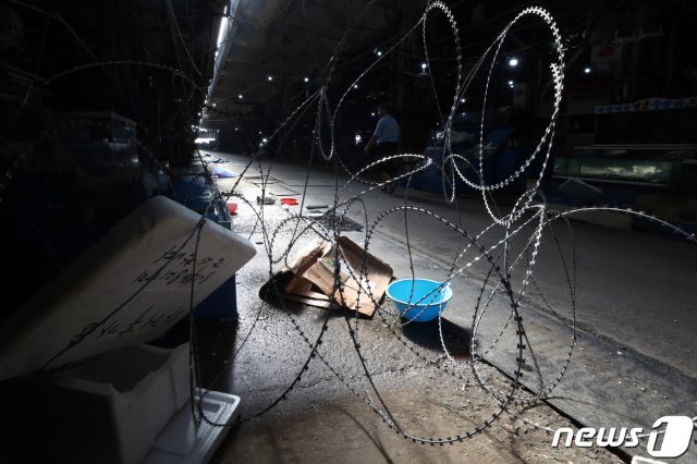 서울 동작구 구 노량진수산시장에 대한 10차 명도집행이 완료된 후 모습 © News1