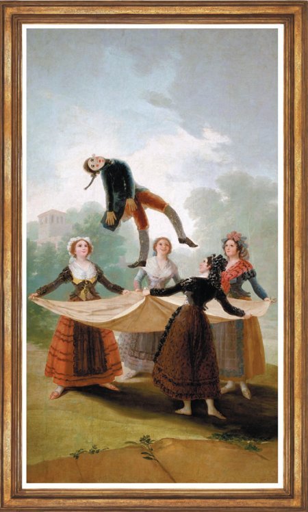 고야의 ‘짚더미 인형’(1791∼1792년). 궁정의 여인들이 짚더미 인형을 던지며 노는 모습 속에 허무가 느껴진다. ⓒMuseo Nacional del Prado. Madrid.