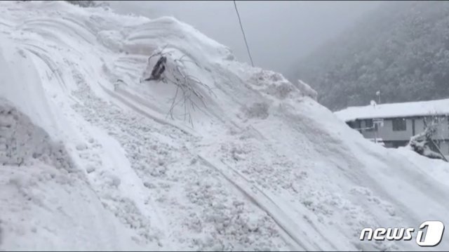 전남도교육청의 ‘청소년미래도전 프로젝트 히말라야팀’이 눈사태가 발생한 17일(현지시각) 촬영한 히말라야 안나푸르나 모습.(전라남도교육청 제공 동영상 캡처)2019.1.18/뉴스1