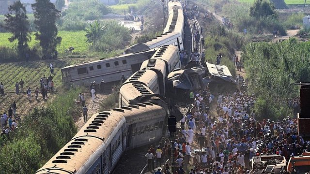 2017년 이집트에서 일어난 기차 탈선 사고. 동아일보DB