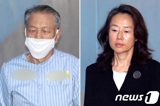 김기춘 전 대통령비서실장과 조윤선 전 문체부 장관. 2018.6.11/뉴스1 © News1