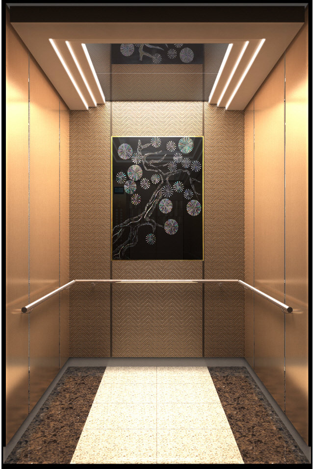 출시된 제품이 적용된 엘리베이터 내부 모습.