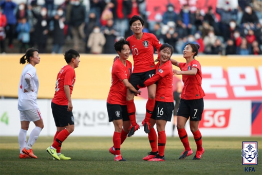 한국여자축구대표팀 지소연(10번). 사진제공｜KFA