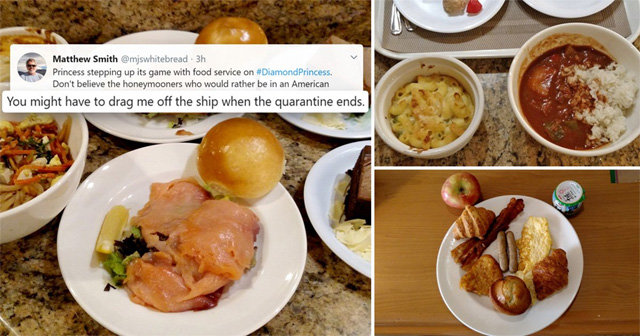 일본 요코하마항에 정박 중인 크루즈선 다이아몬드 프린세스에서 격리 중인 한 미국인 승객이 자신의 트위터를 통해 매일 제공되는 음식을 리뷰하고 있다. 매슈 스미스 씨 트위터