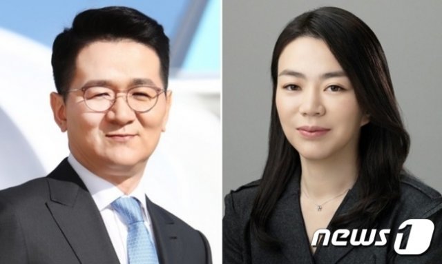 왼쪽부터 조원태 회장, 조현아 전 부사장 © News1