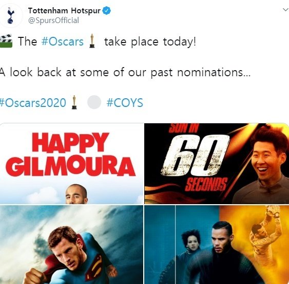 토트넘의 선수들 영화포스터 패러디 (토트넘 구단 SNS 캡처). © 뉴스1