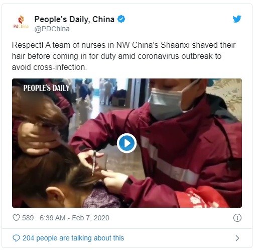 인민일보 트위터  갈무리