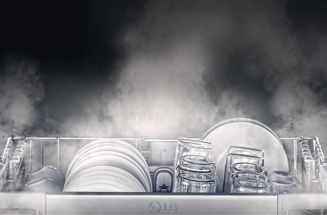 특허 받은 트루스팀 기술로 차별화된 세척력과 살균력을 구현한 ‘LG 디오스 식기세척기’.