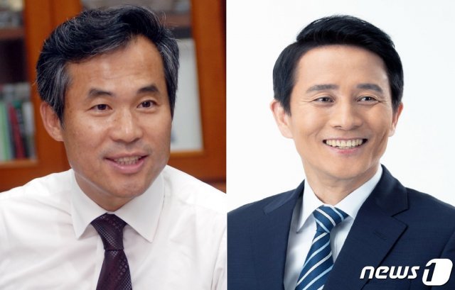 더불어민주당 소속 예비후보 김승남(왼쪽), 한명진. /뉴스1 © News1