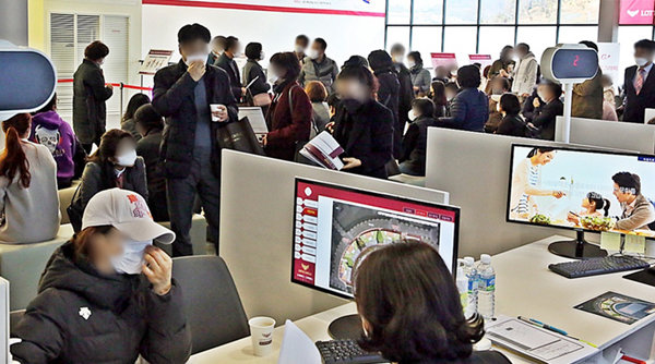 웅천 롯데캐슬 마리나 홍보관 내부 모습