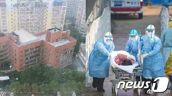 코로나19로 인한 사망자를 이송하고 있다 (출처=웨이보 갈무리) © 뉴스1