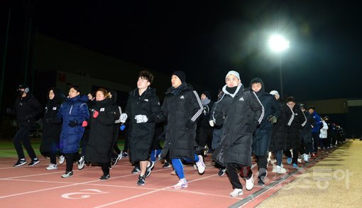 진천 선수촌 훈련 모습. 스포츠동아DB