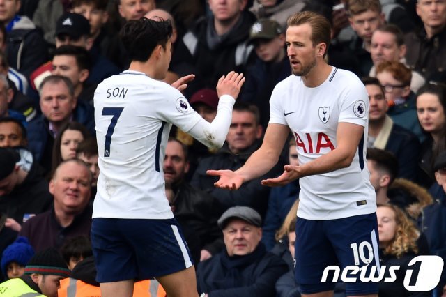 토트넘 홋스퍼 공격수 해리케인(오른쪽).  © AFP=News1