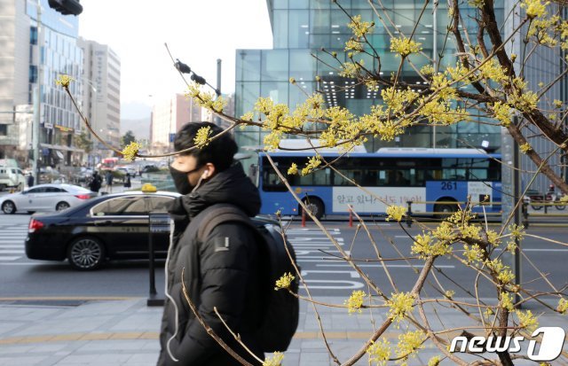 서울 을지로입구에 두꺼운 옷을 입은 시민들이 출근하고 있다. /뉴스1 © News1
