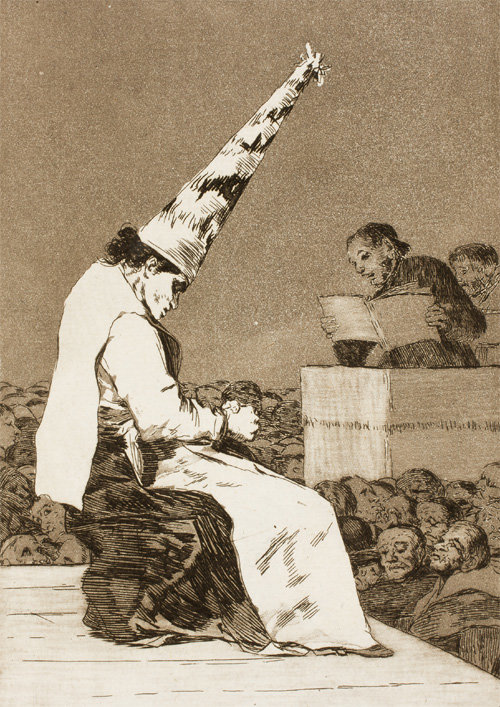 프란시스코 고야 ‘변덕 23번: 먼지 한줌’, 1799년.