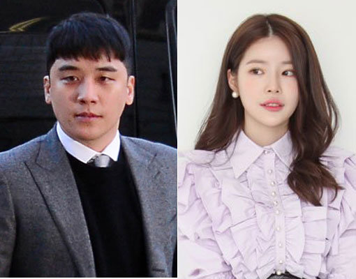 승리(왼쪽)-배우 유혜원. 사진제공｜스포츠동아DB·샛별당엔터테인먼트