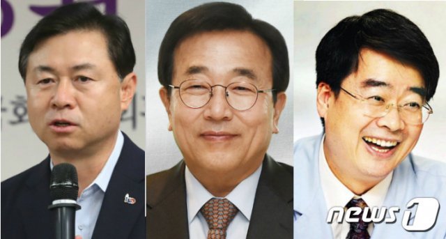 부산진갑 총선 후보 왼쪽부터 김영춘 민주당 후보,  서병수 통합당 후보, 정근 무소속 후보 © 뉴스1