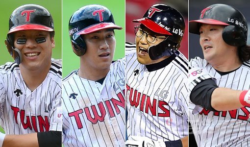 LG 김현수-이천웅-채은성-이형종(왼쪽부터). 스포츠동아DB